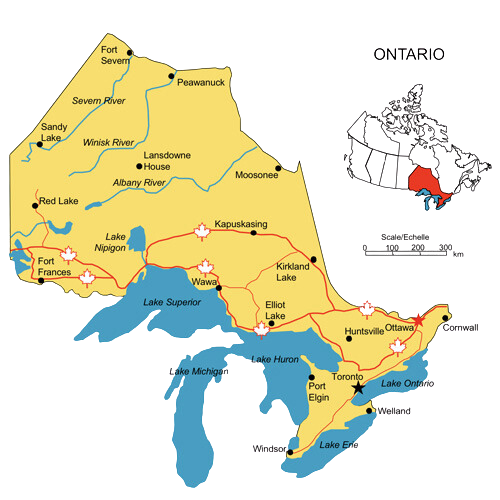 map of ontario canada